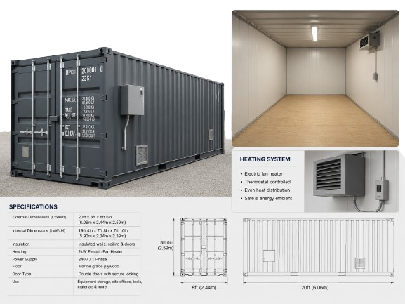 20 ft Heated Container for Sale