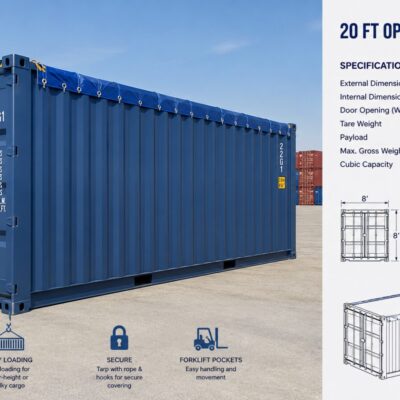 20 ft open top shipping container for sale