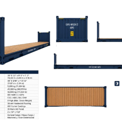 40 ft platform shipping container for sale