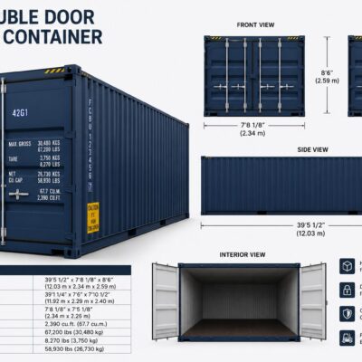 40 ft double door shipping container for sale