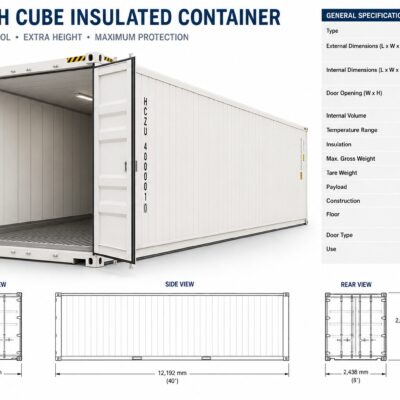 40 ft high cube insulated shipping container for sale