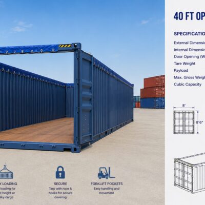 40 ft open top shipping container for sale