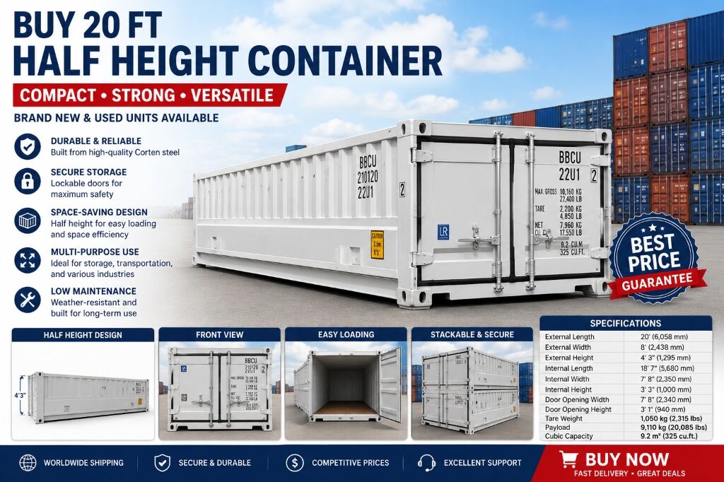 Buy 20 ft Half Height Container